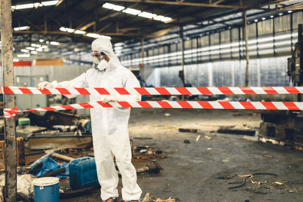 Professional Drug Lab Cleanup technician working in Howard City, MI
